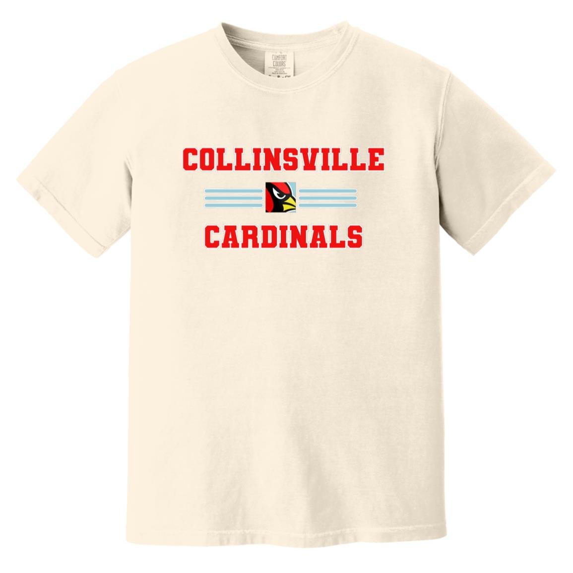 COLLINSVILLE CARDINALS ADULT GARMENT WASHED TEE - The Club