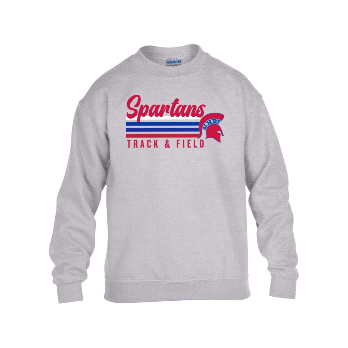 ALL THE VIBES SPARTANS T&F GILDAN YOUTH HEAVY BLEND FLEECE CREW - The Club