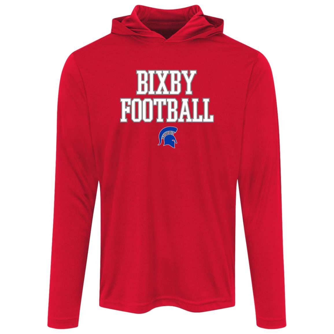 BIXBY SPARTANS FOOTBALL ADULT HOODED PERFORMANCE TEE - The Club