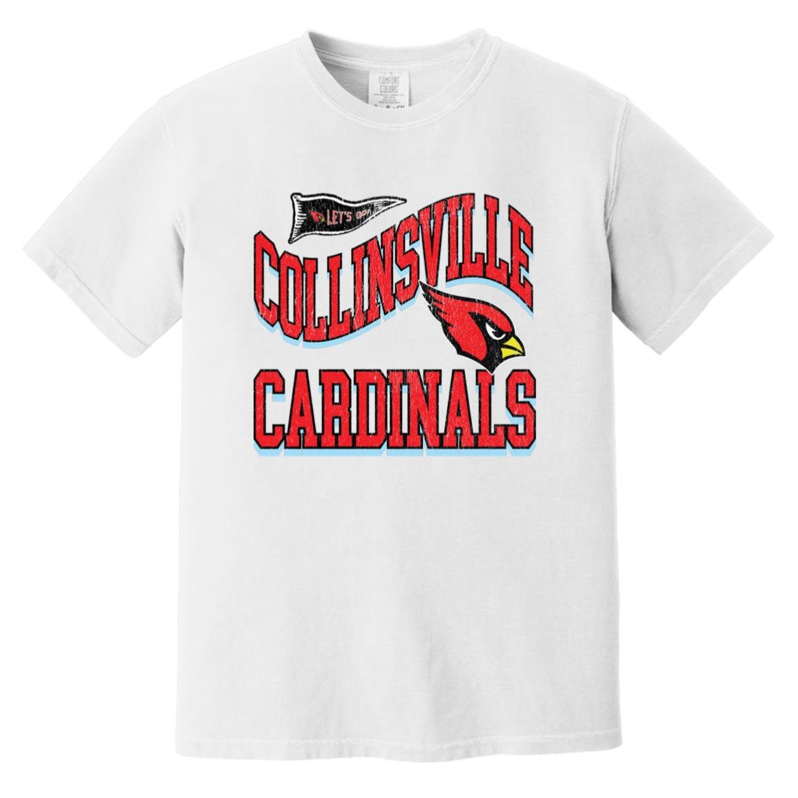 COLLINSVILLE CARDINALS ADULT GARMENT WASHED TEE - The Club