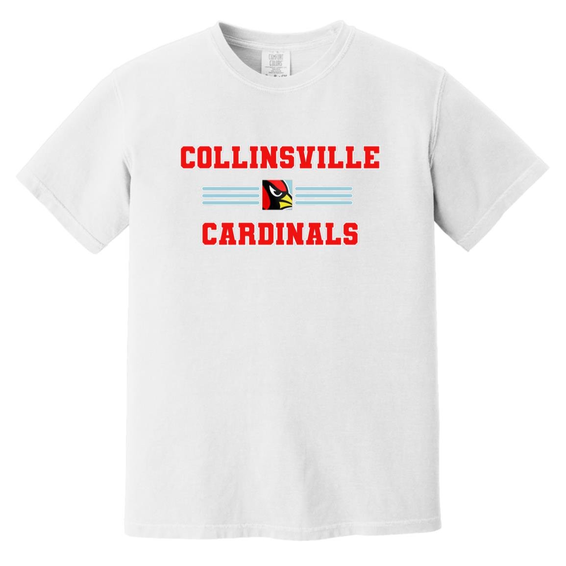 COLLINSVILLE CARDINALS ADULT GARMENT WASHED TEE - The Club