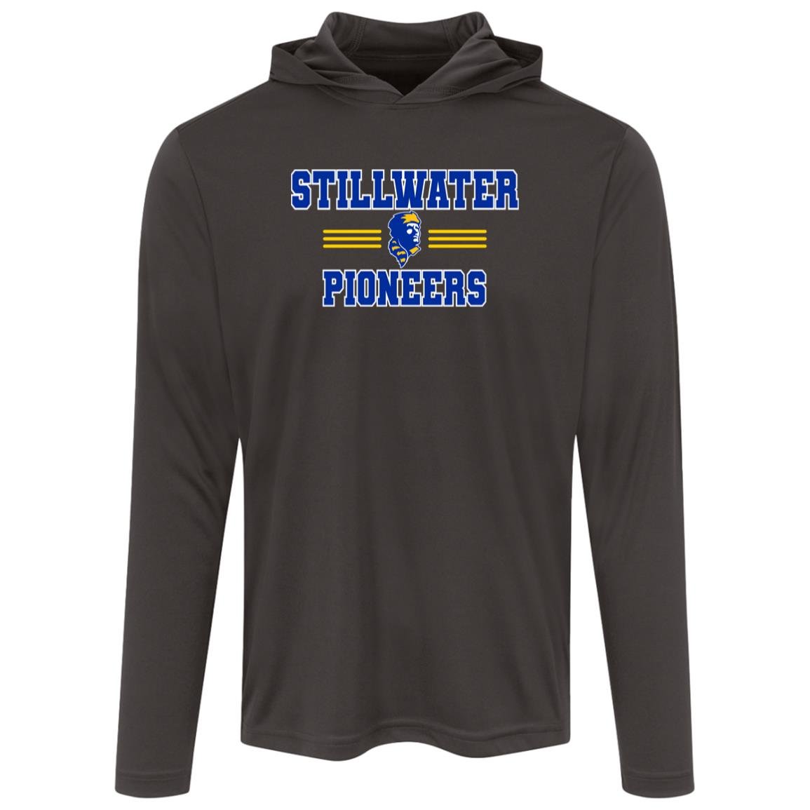 STILLWATER PIONEERS ADULT HOODED LONG SLEEVE PERFORMANCE TEE - The Club