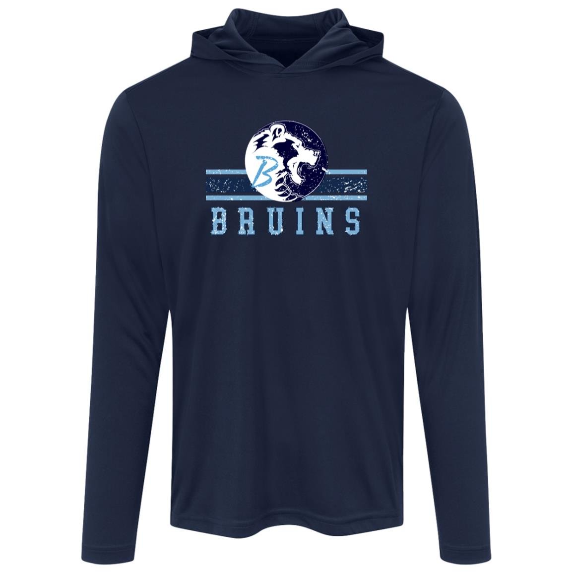 BARTLESVILLE BRUINS ADULT LONG SLEEVE HOODED PERFORMANCE TEE - The Club