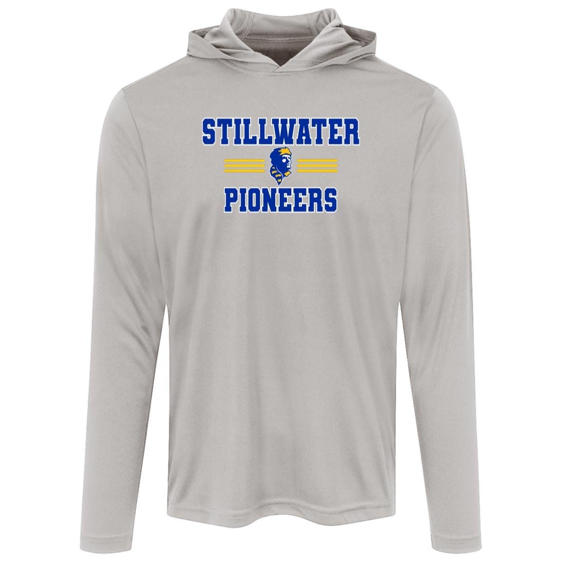 STILLWATER PIONEERS ADULT HOODED LONG SLEEVE PERFORMANCE TEE - The Club