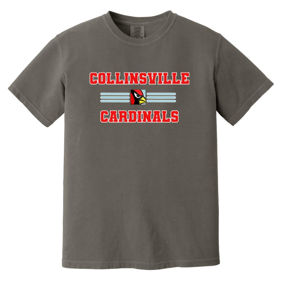 COLLINSVILLE CARDINALS ADULT GARMENT WASHED TEE - The Club