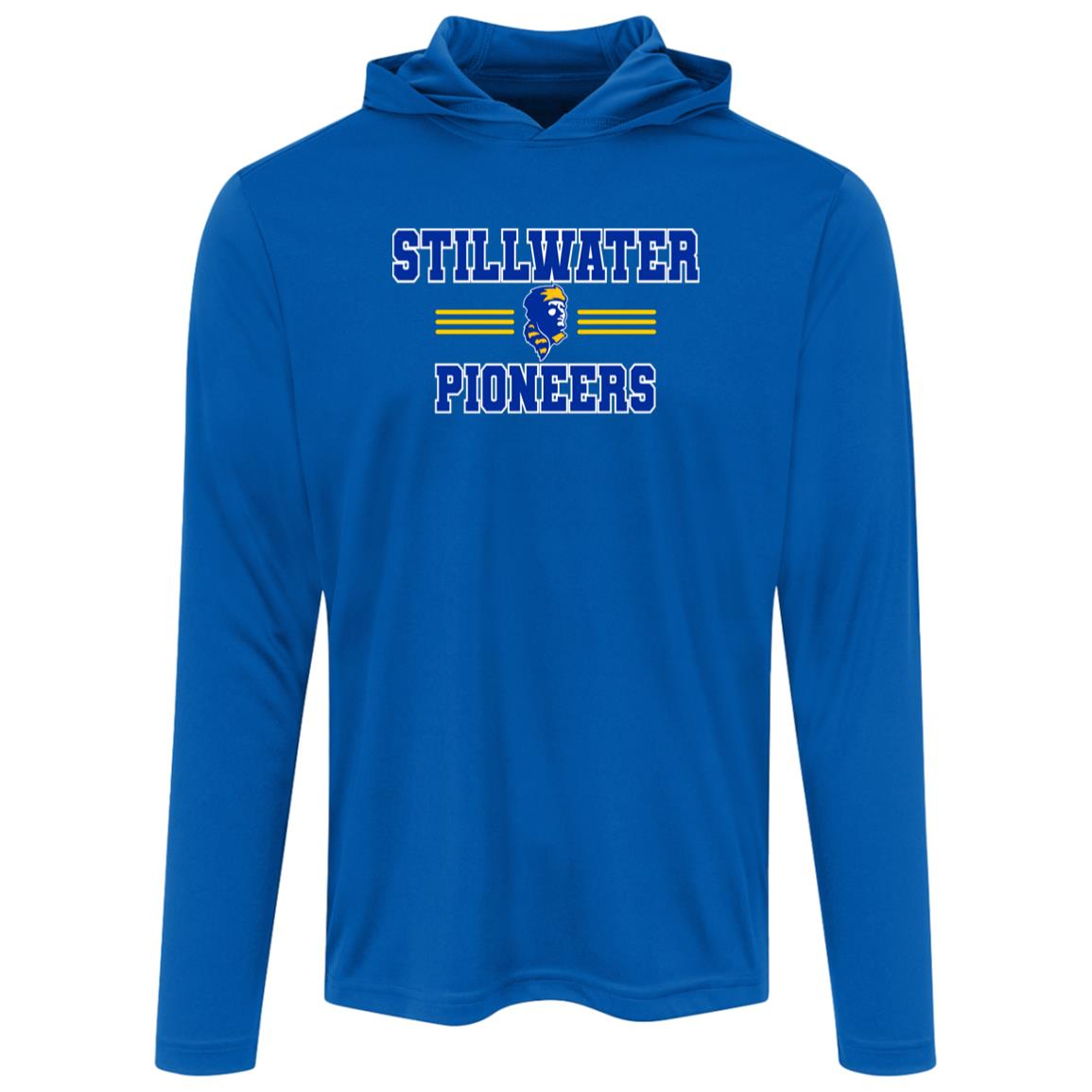 STILLWATER PIONEERS ADULT HOODED LONG SLEEVE PERFORMANCE TEE - The Club
