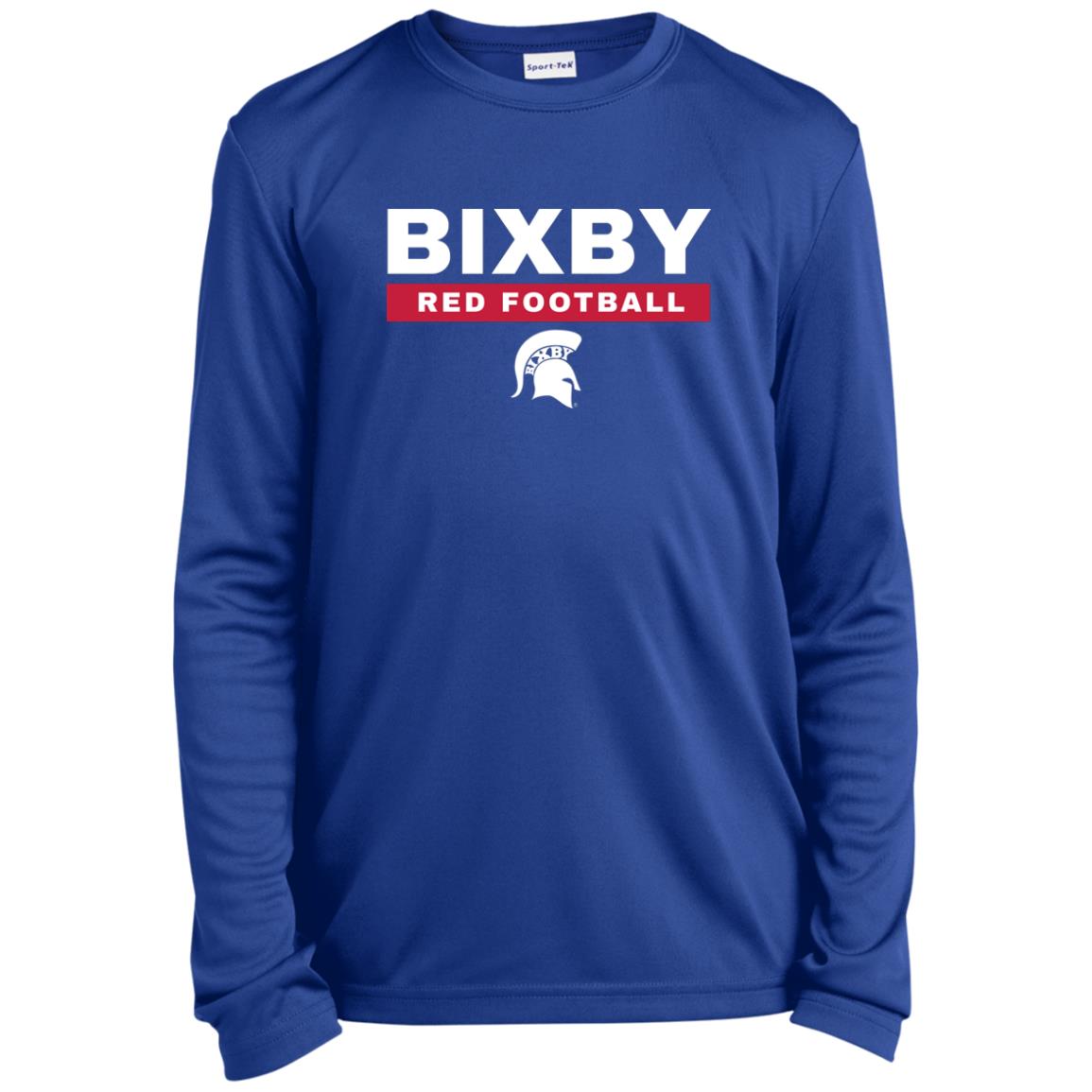 BIXBY RED FOOTBALL YOUTH LONG SLEEVE PERFORMANCE TEE - The Club