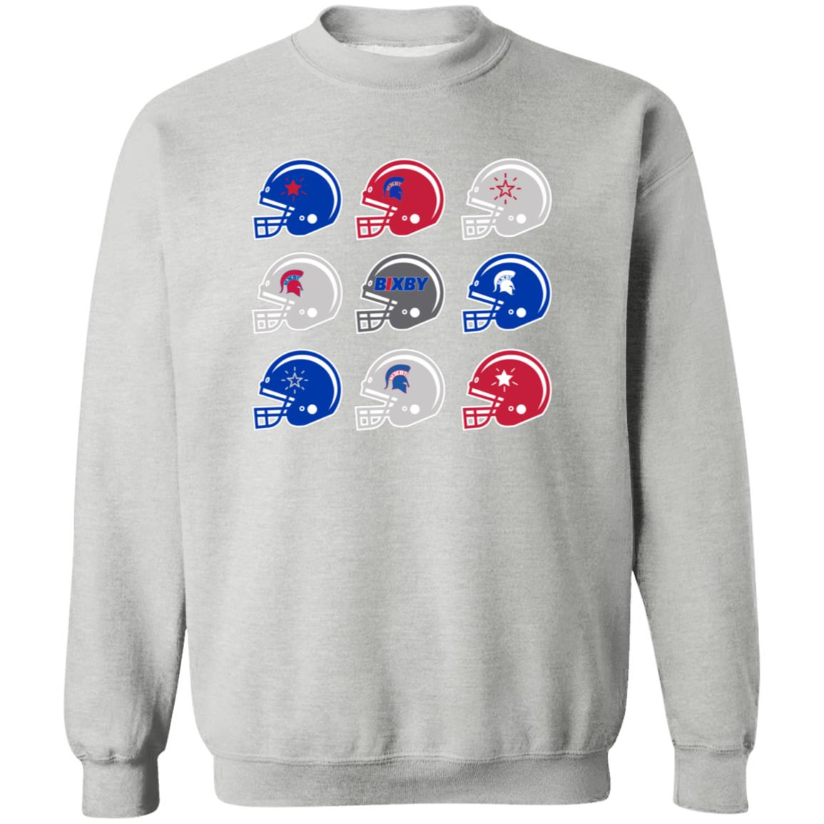 SPARTAN HELMET CHEERS ADULT CREWNECK PULLOVER SWEATSHIRT