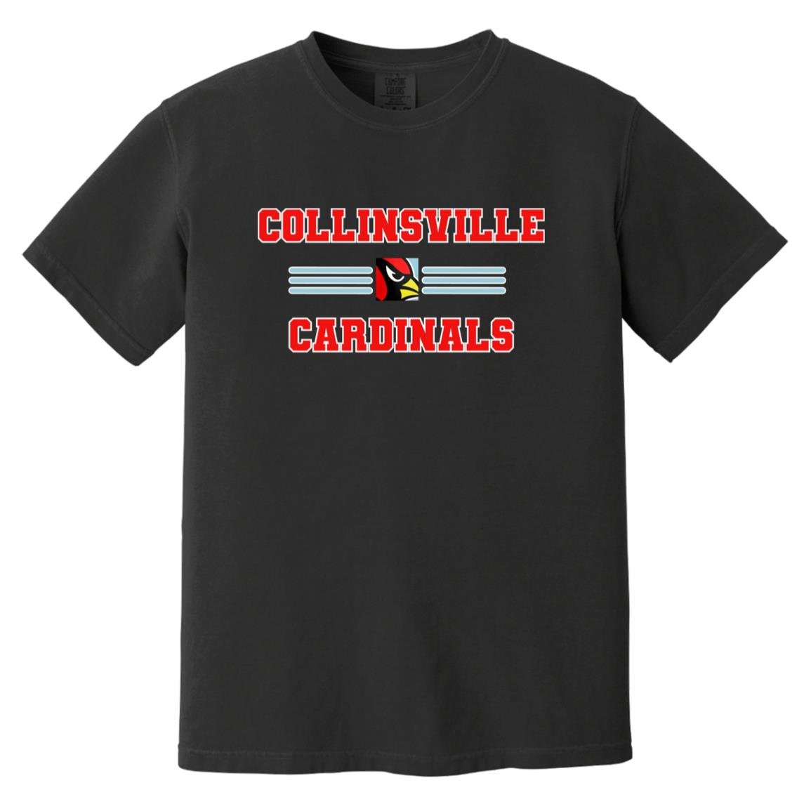 COLLINSVILLE CARDINALS ADULT GARMENT WASHED TEE - The Club