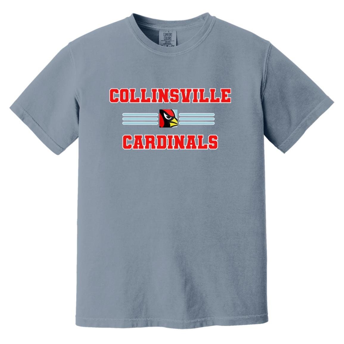 COLLINSVILLE CARDINALS ADULT GARMENT WASHED TEE - The Club