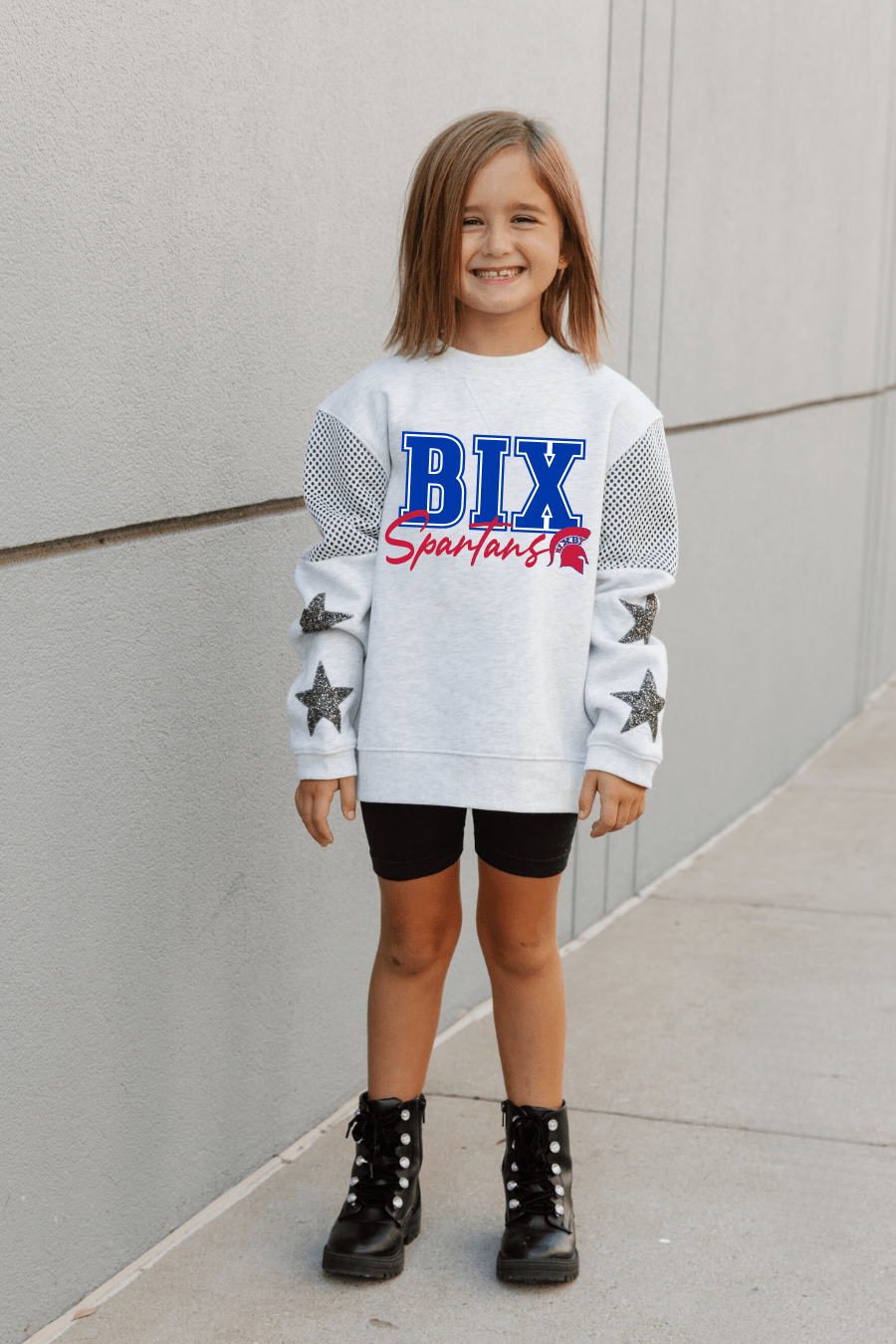 MATCH YOUR MINI - MESH INSERT STAR SWEATSHIRT FOR YOUTH - The Club
