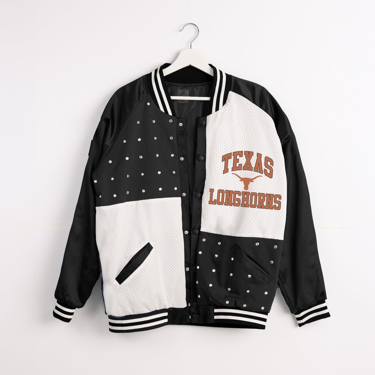 TEXAS LONGHORNS REFINED RIVALRY THROWBACK VARSITY BOMBER JACKET