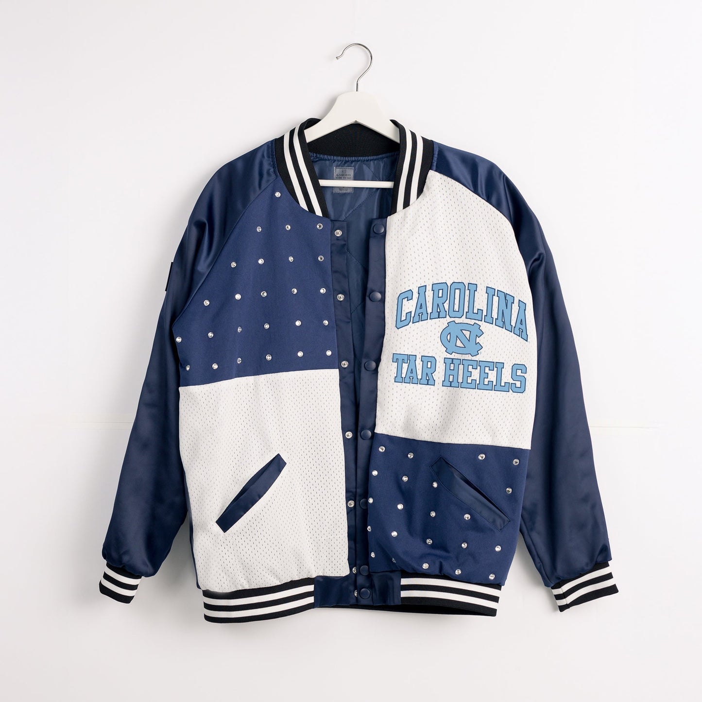 NORTH CAROLINA TAR HEELS REFINED RIVALRY THROWBACK VARSITY BOMBER JACKET