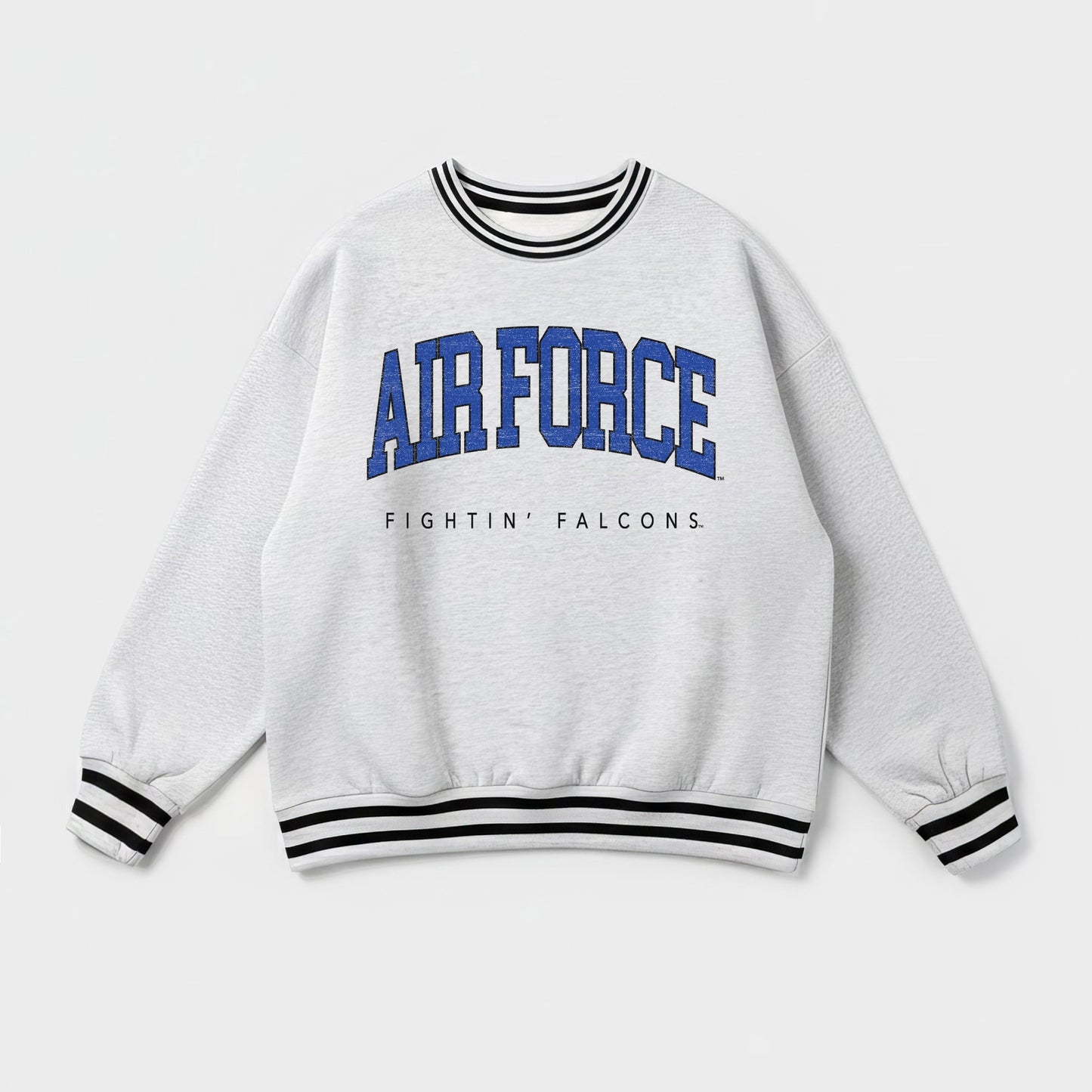AIR FORCE FALCONS EASY ENERGY CREW FLEECE RINGER STRIPE SWEATSHIRT