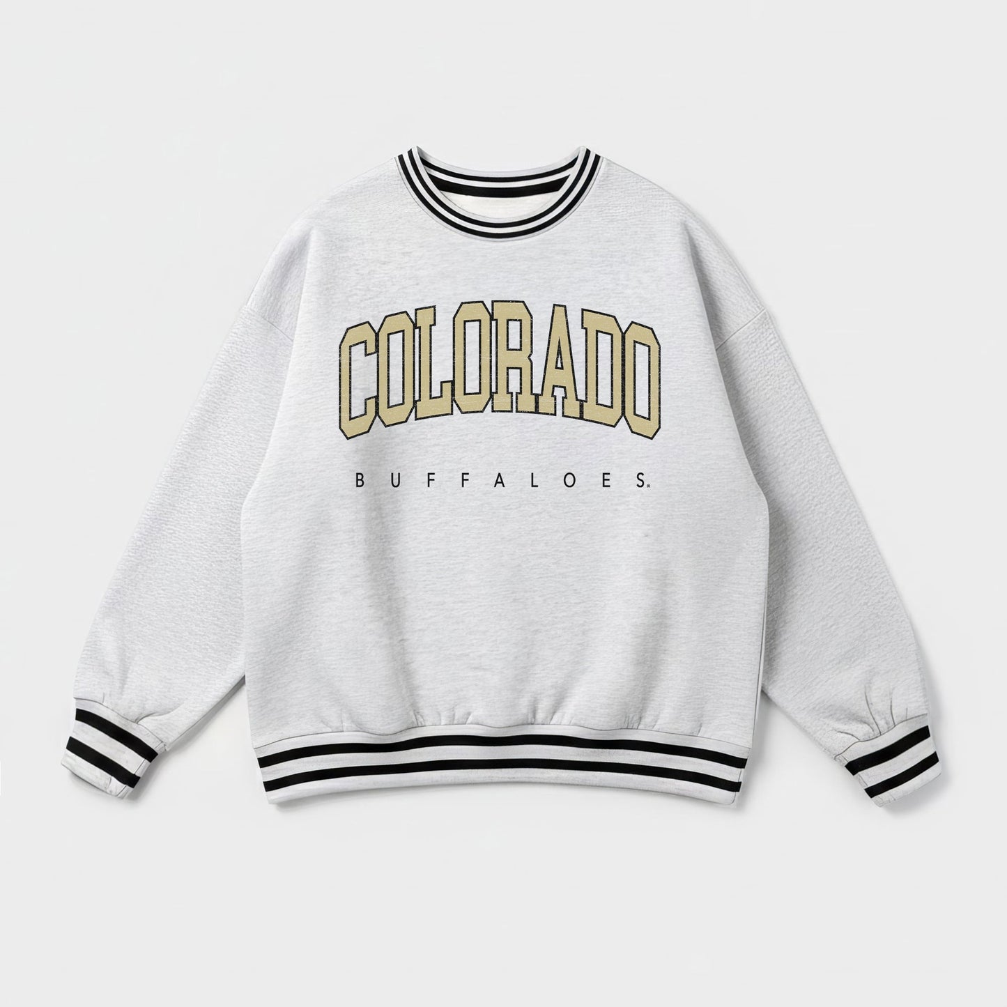 COLORADO BUFFALOES EASY ENERGY CREW FLEECE RINGER STRIPE SWEATSHIRT