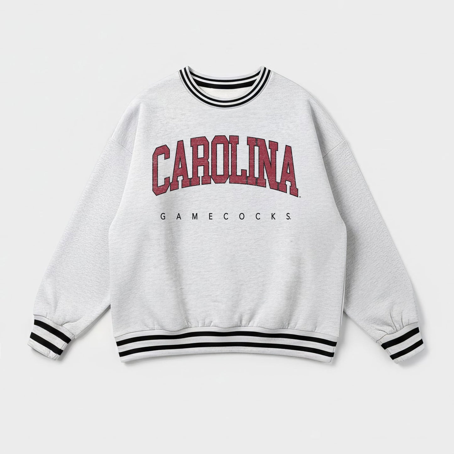 SOUTH CAROLINA GAMECOCKS EASY ENERGY CREW FLEECE RINGER STRIPE SWEATSHIRT
