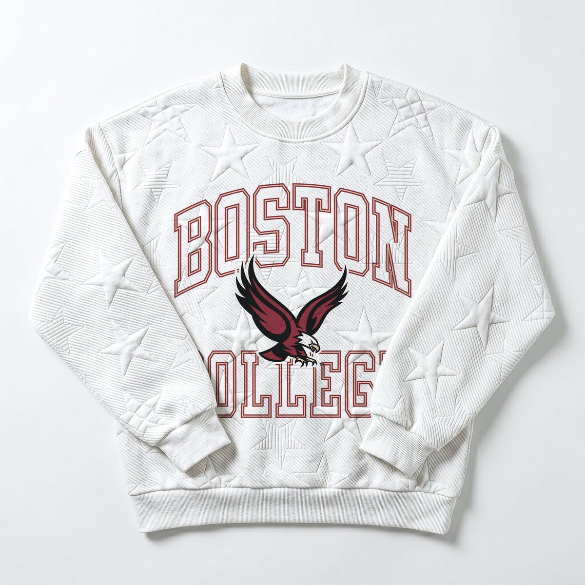 BOSTON COLLEGE EAGLES BIG PLAY ENERGY EMBOSSED STAR CREWNECK