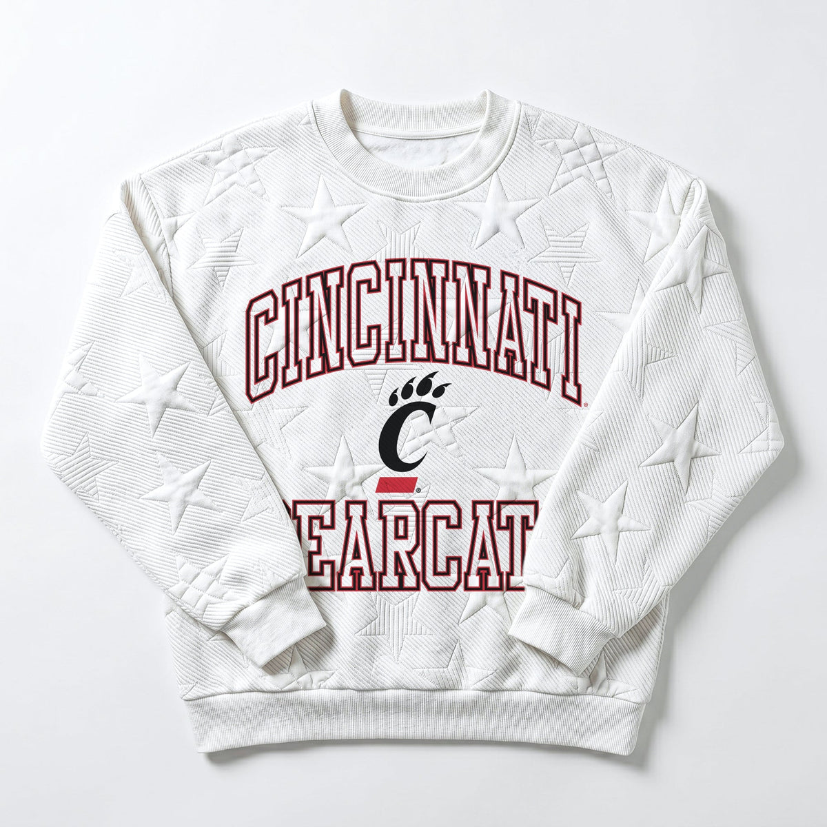 CINCINNATI BEARCATS BIG PLAY ENERGY EMBOSSED STAR CREWNECK