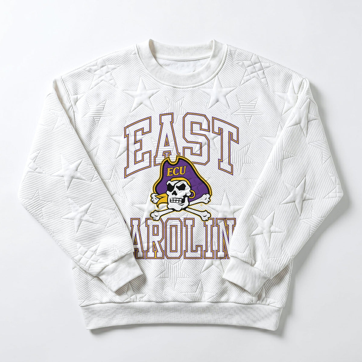 EAST CAROLINA PIRATES BIG PLAY ENERGY EMBOSSED STAR CREWNECK