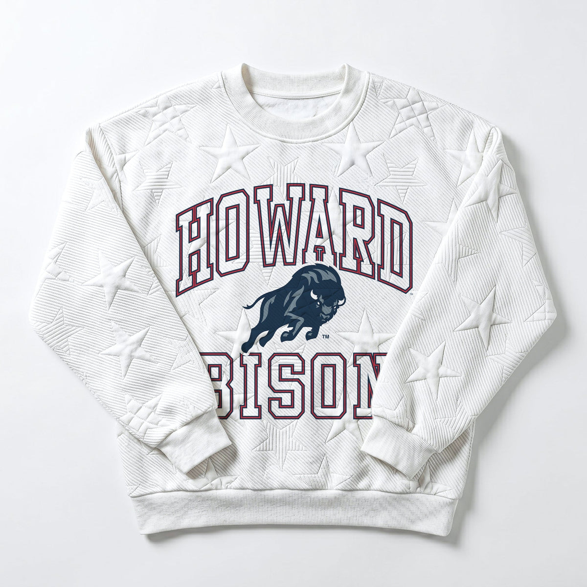 HOWARD BISON BIG PLAY ENERGY EMBOSSED STAR CREWNECK