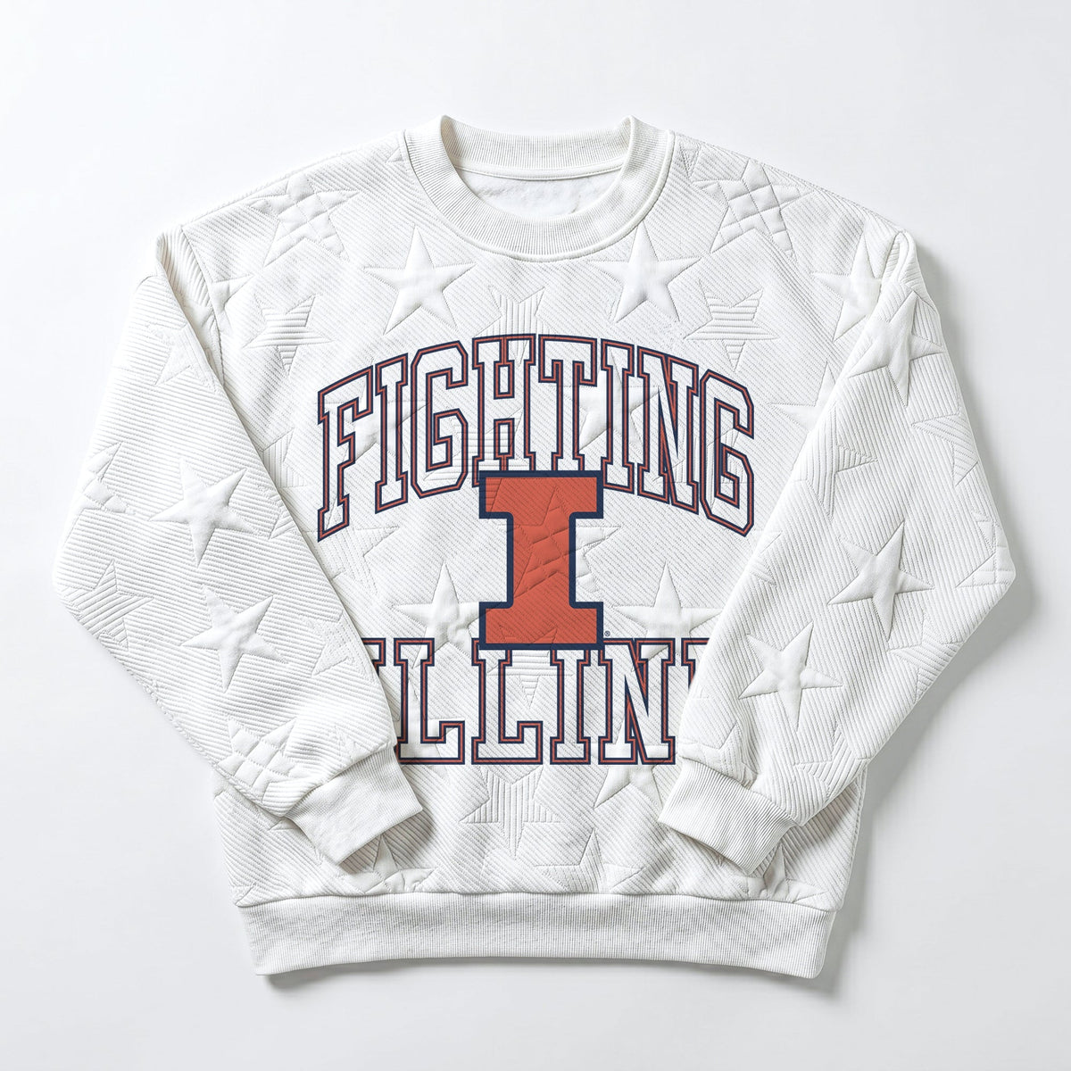 ILLINOIS FIGHTING ILLINI BIG PLAY ENERGY EMBOSSED STAR CREWNECK