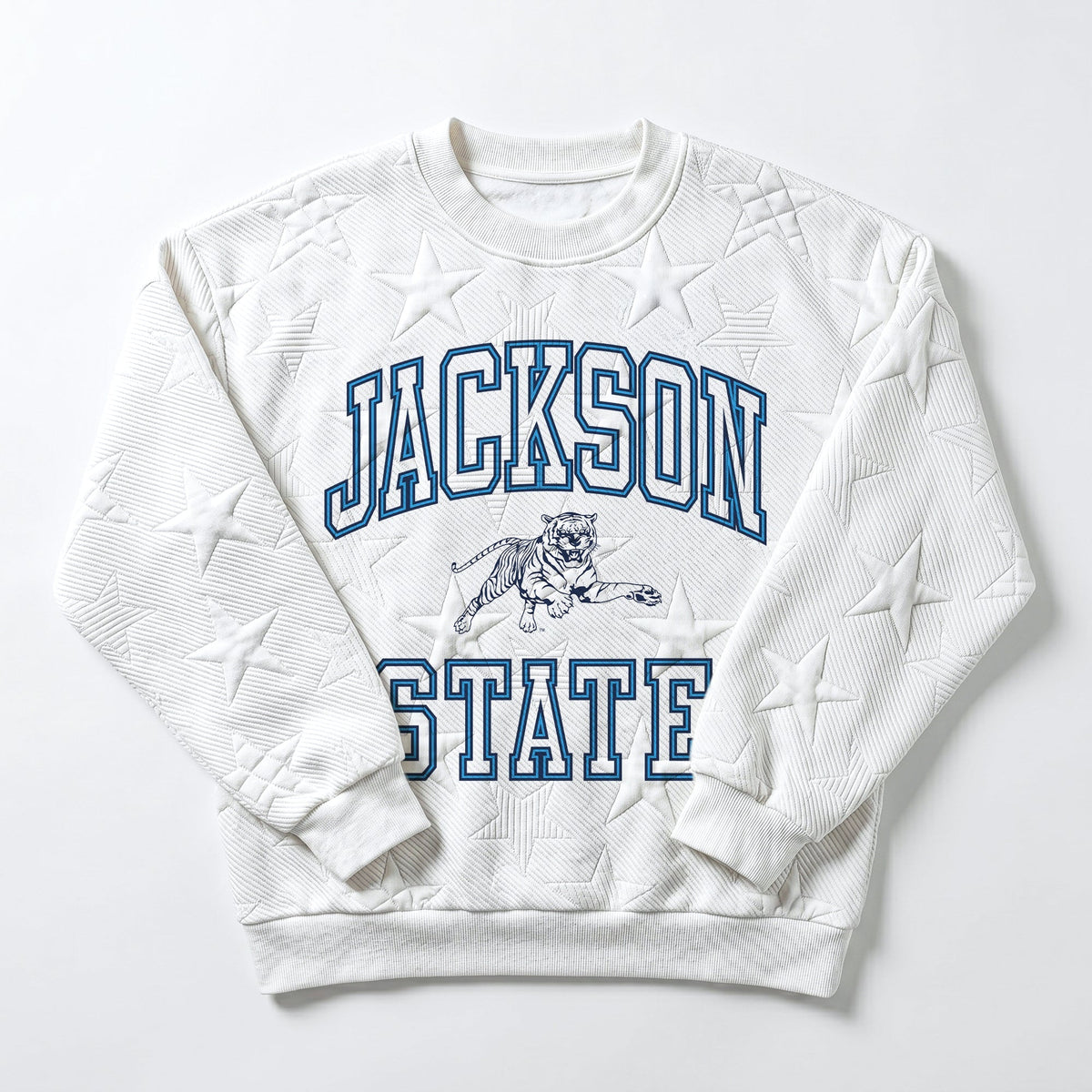 JACKSON STATE TIGERS BIG PLAY ENERGY EMBOSSED STAR CREWNECK