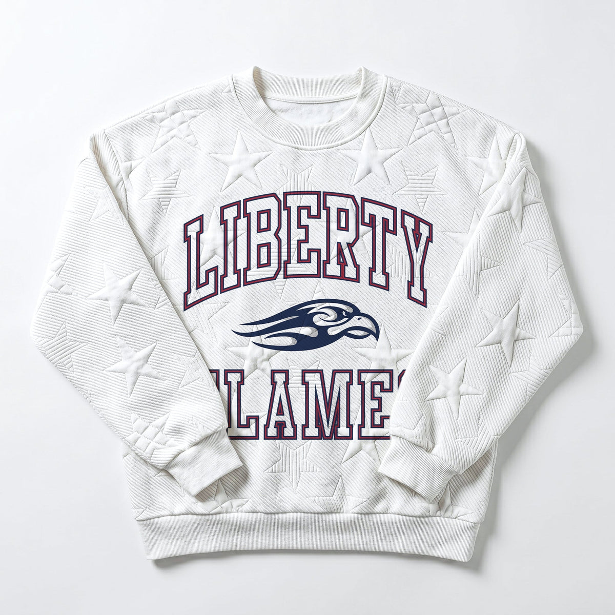 LIBERTY FLAMES BIG PLAY ENERGY EMBOSSED STAR CREWNECK