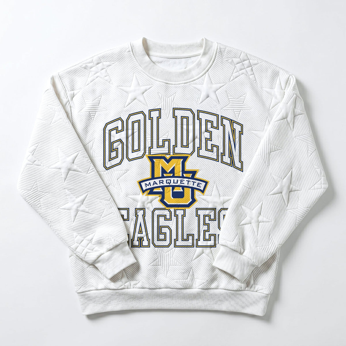 MARQUETTE GOLDEN EAGLES BIG PLAY ENERGY EMBOSSED STAR CREWNECK