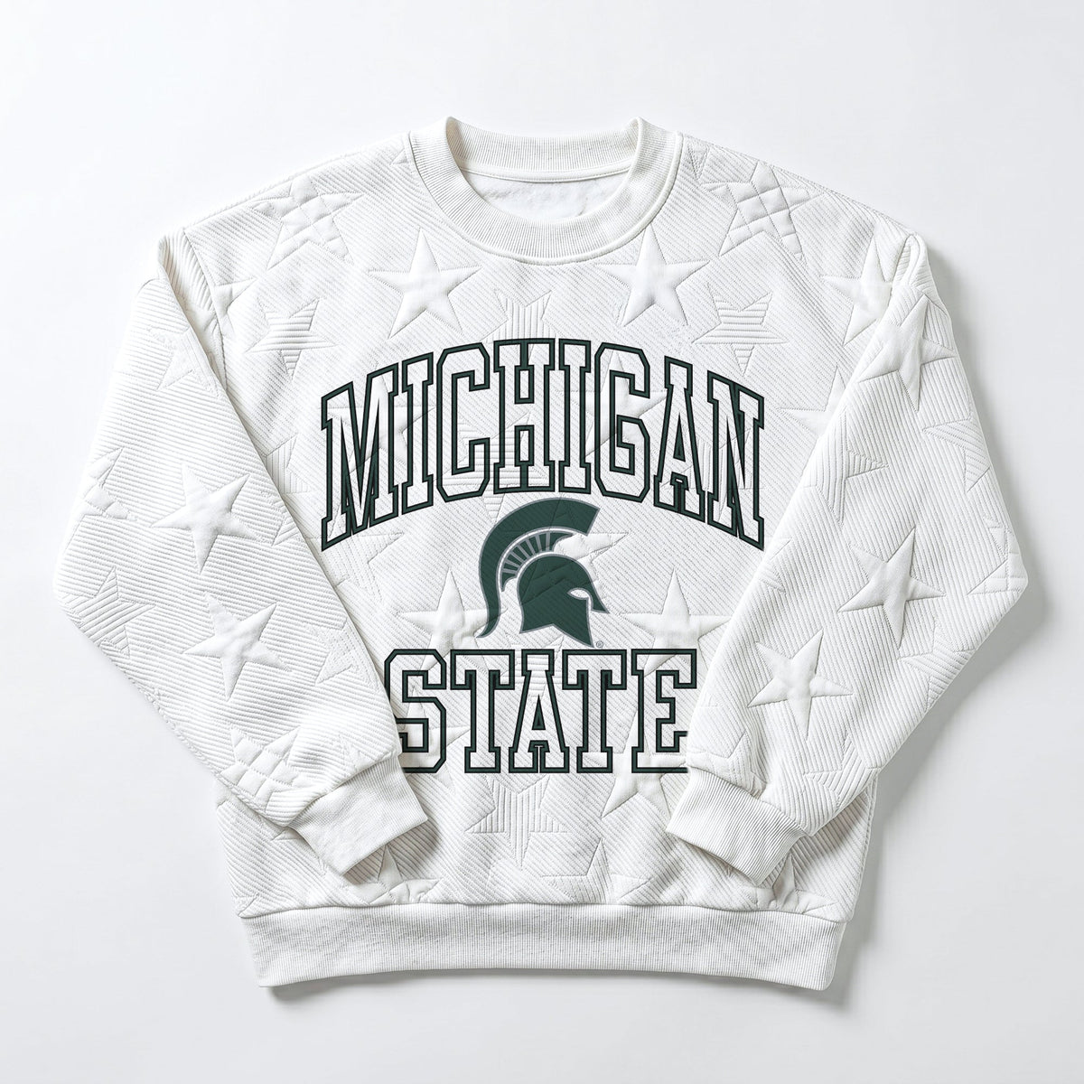 MICHIGAN STATE SPARTANS BIG PLAY ENERGY EMBOSSED STAR CREWNECK