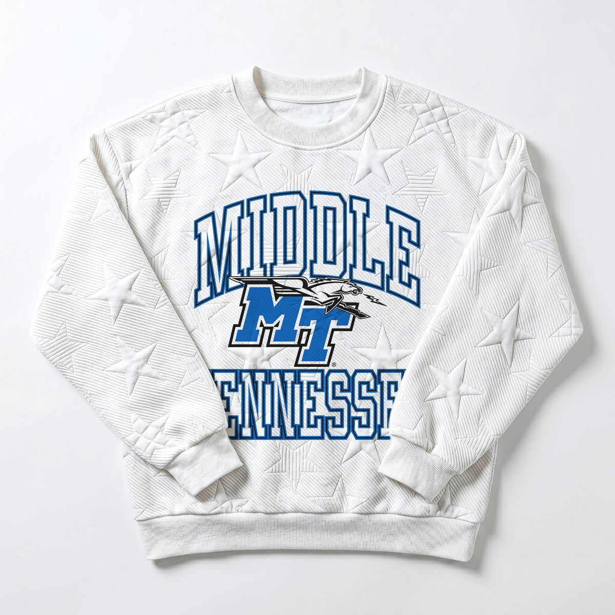 MIDDLE TENNESSEE STATE BLUE RAIDERS BIG PLAY ENERGY EMBOSSED STAR CREWNECK