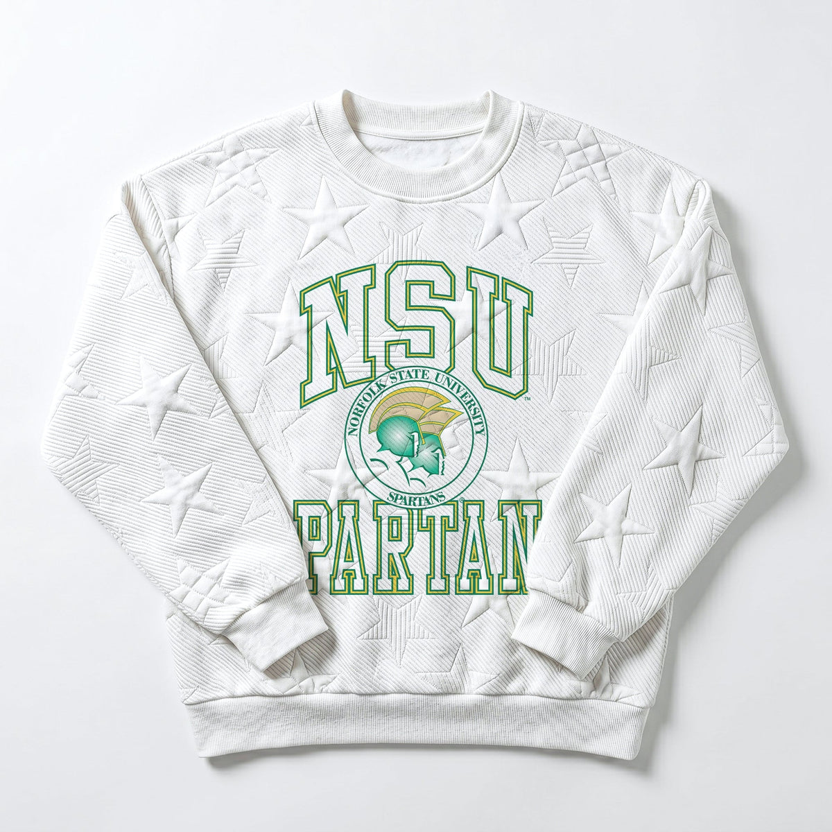 NORFOLK STATE SPARTANS BIG PLAY ENERGY EMBOSSED STAR CREWNECK