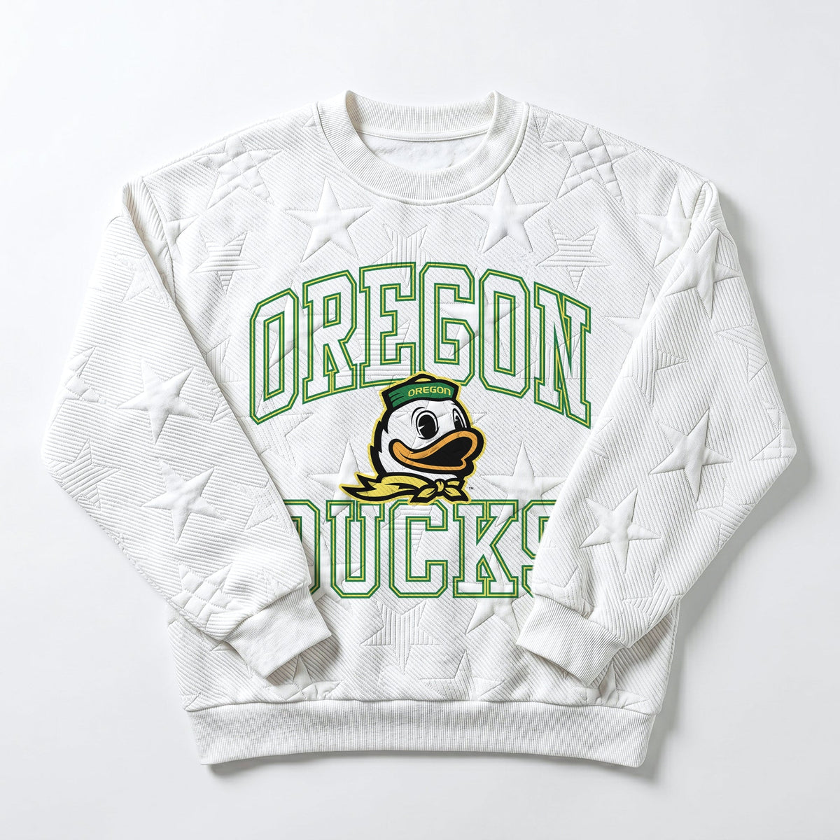 OREGON DUCKS BIG PLAY ENERGY EMBOSSED STAR CREWNECK