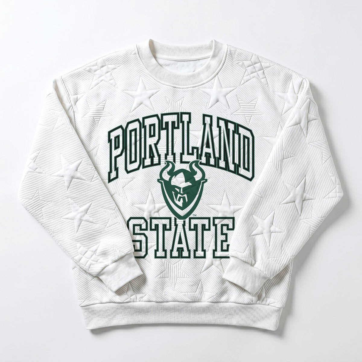 PORTLAND STATE VIKINGS BIG PLAY ENERGY EMBOSSED STAR CREWNECK