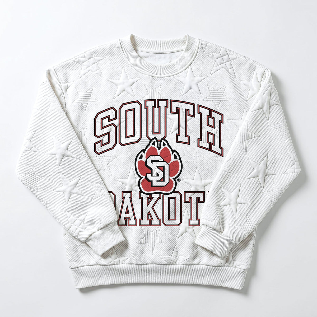 SOUTH DAKOTA COYOTES BIG PLAY ENERGY EMBOSSED STAR CREWNECK
