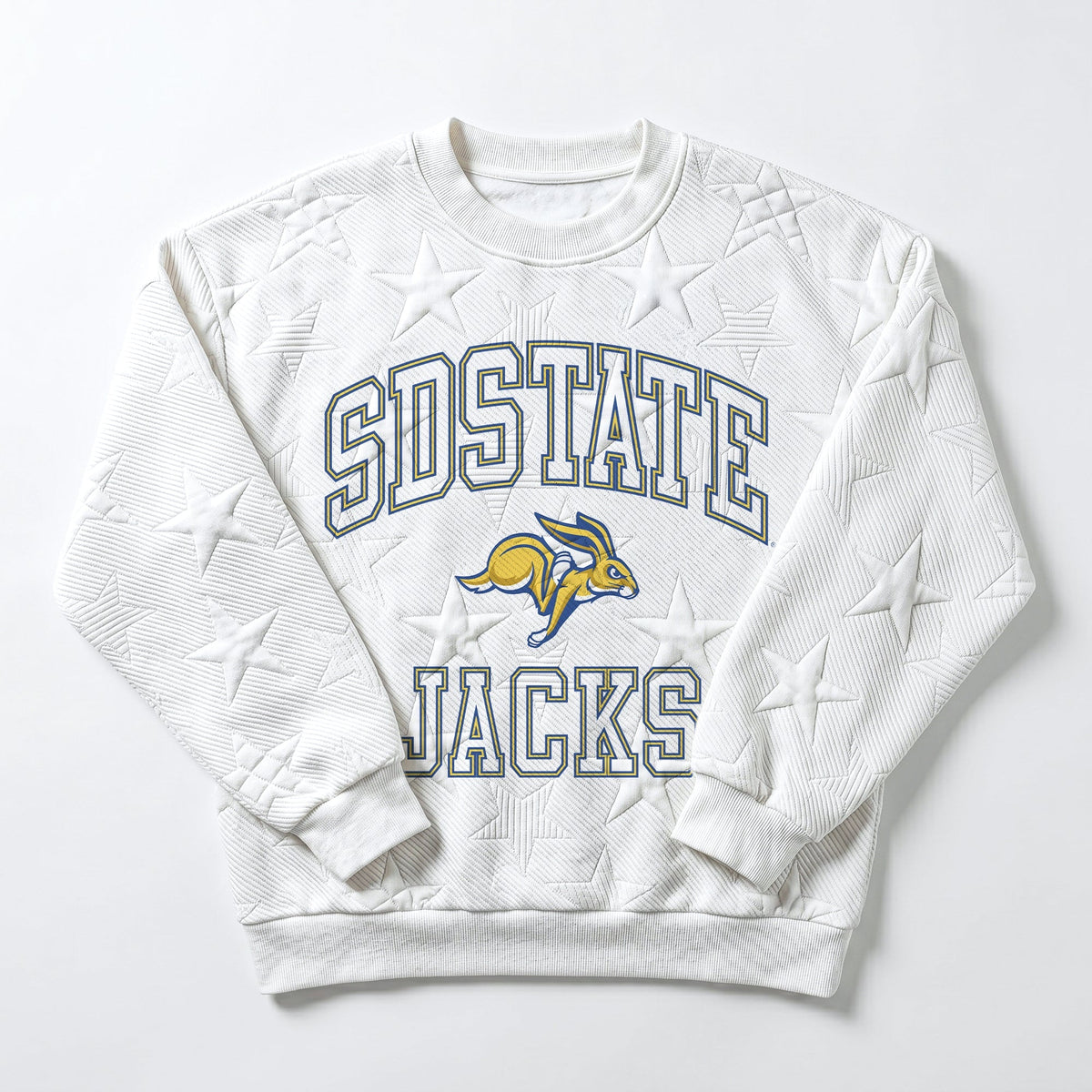 SOUTH DAKOTA STATE JACKRABBITS BIG PLAY ENERGY EMBOSSED STAR CREWNECK