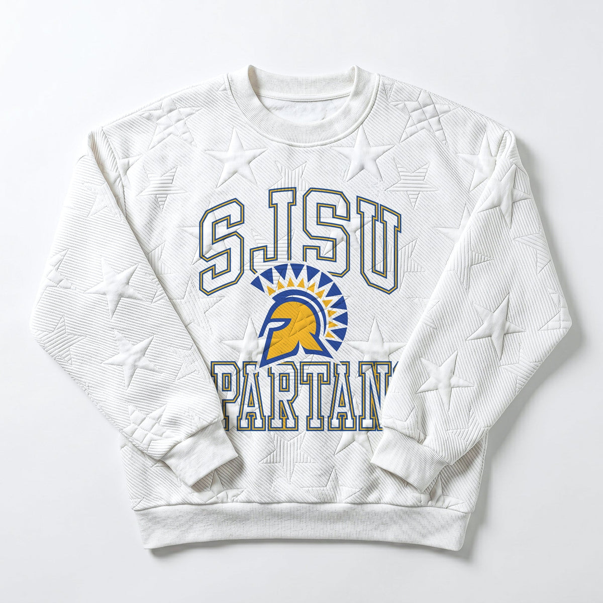 SAN JOSE STATE SPARTANS BIG PLAY ENERGY EMBOSSED STAR CREWNECK