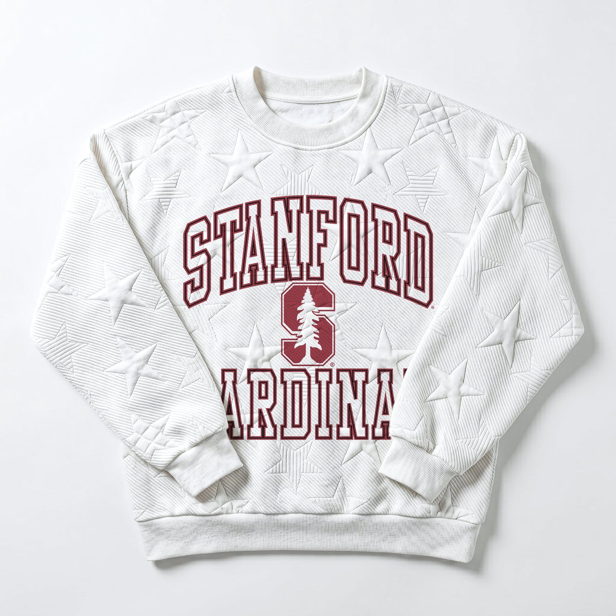 STANFORD CARDINAL BIG PLAY ENERGY EMBOSSED STAR CREWNECK