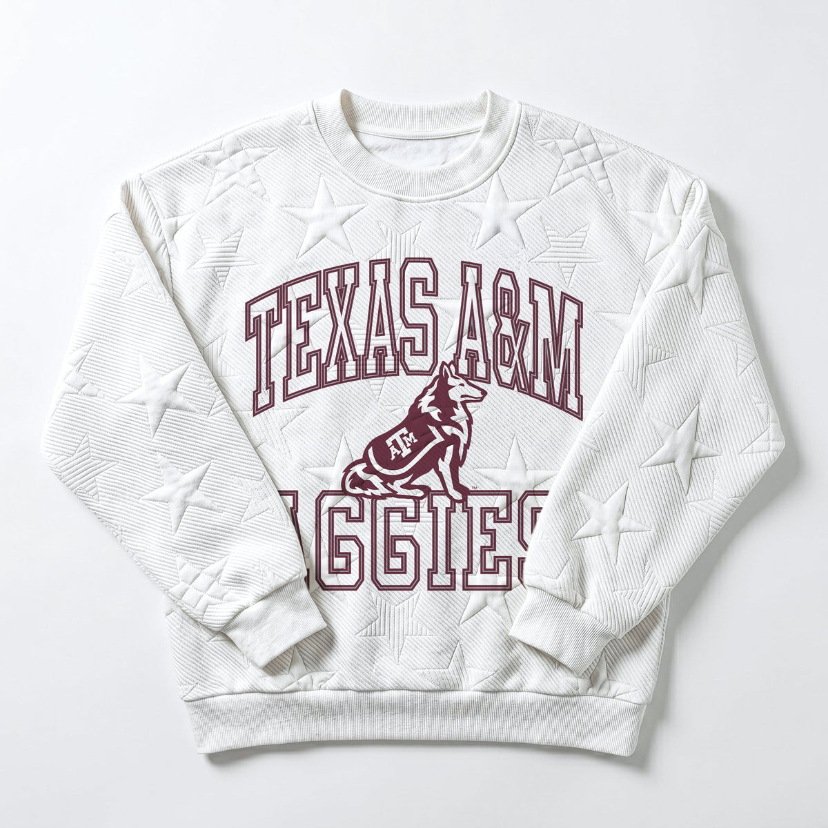 TEXAS A&M AGGIES BIG PLAY ENERGY EMBOSSED STAR CREWNECK