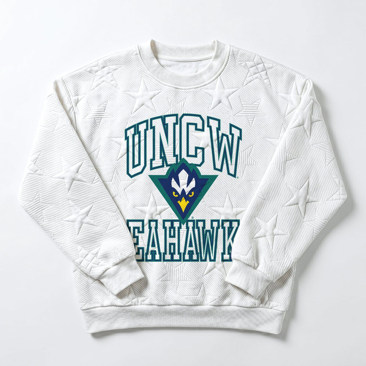 UNC WILMINGTON SEAHAWKS BIG PLAY ENERGY EMBOSSED STAR CREWNECK