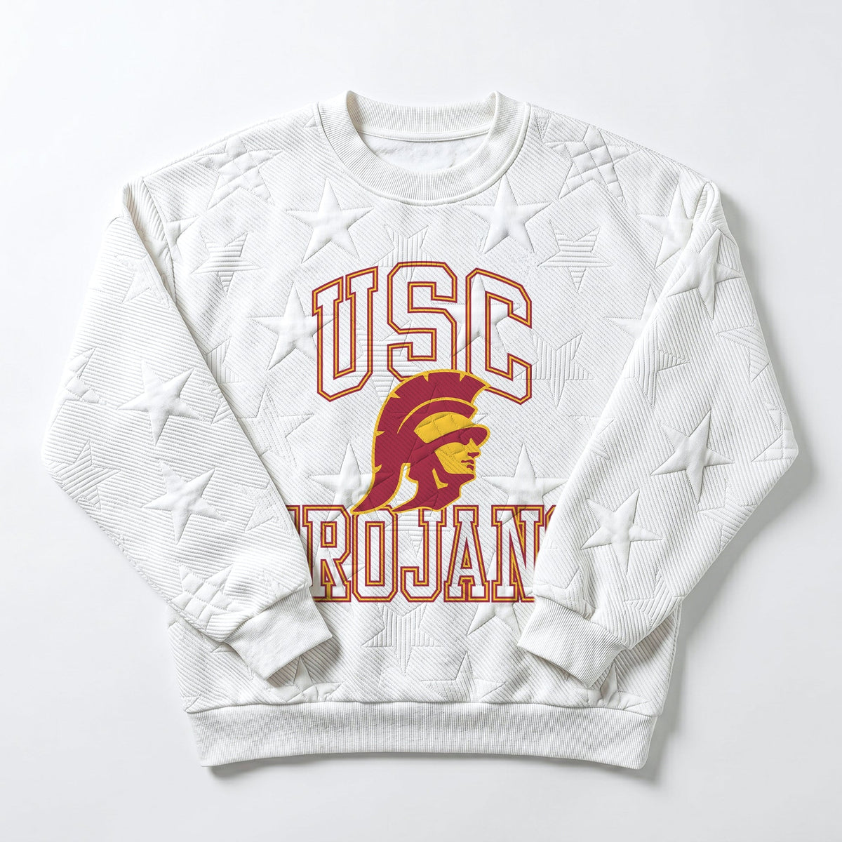 USC TROJANS BIG PLAY ENERGY EMBOSSED STAR CREWNECK