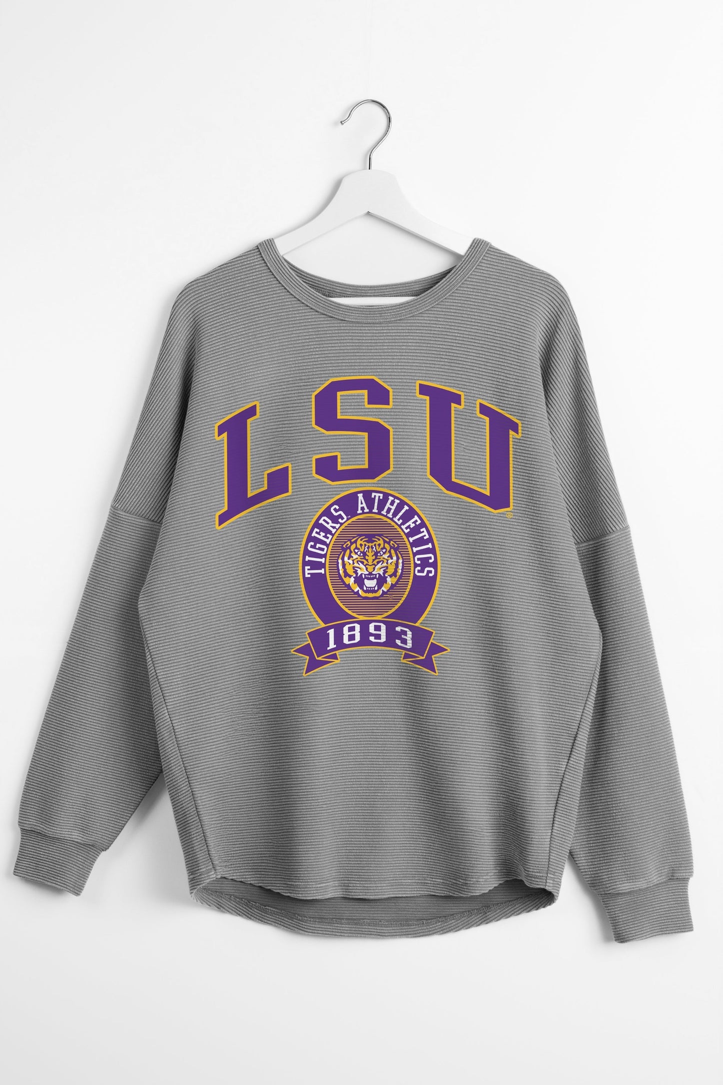 LSU TIGERS TRAINING VINTAGE WASH CORDED PULLOVER
