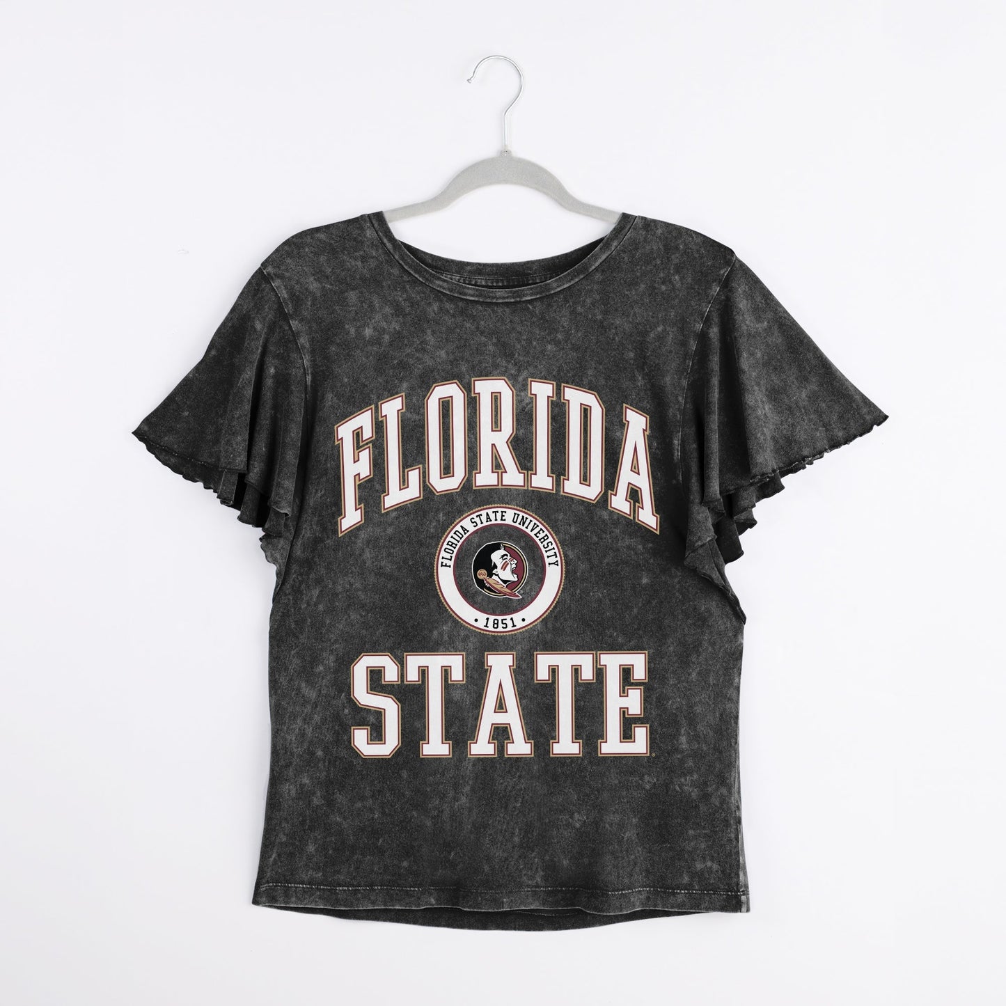 FLORIDA STATE SEMINOLES VICTORY MODE FLUTTER SLEEVE TEE IN BLACK