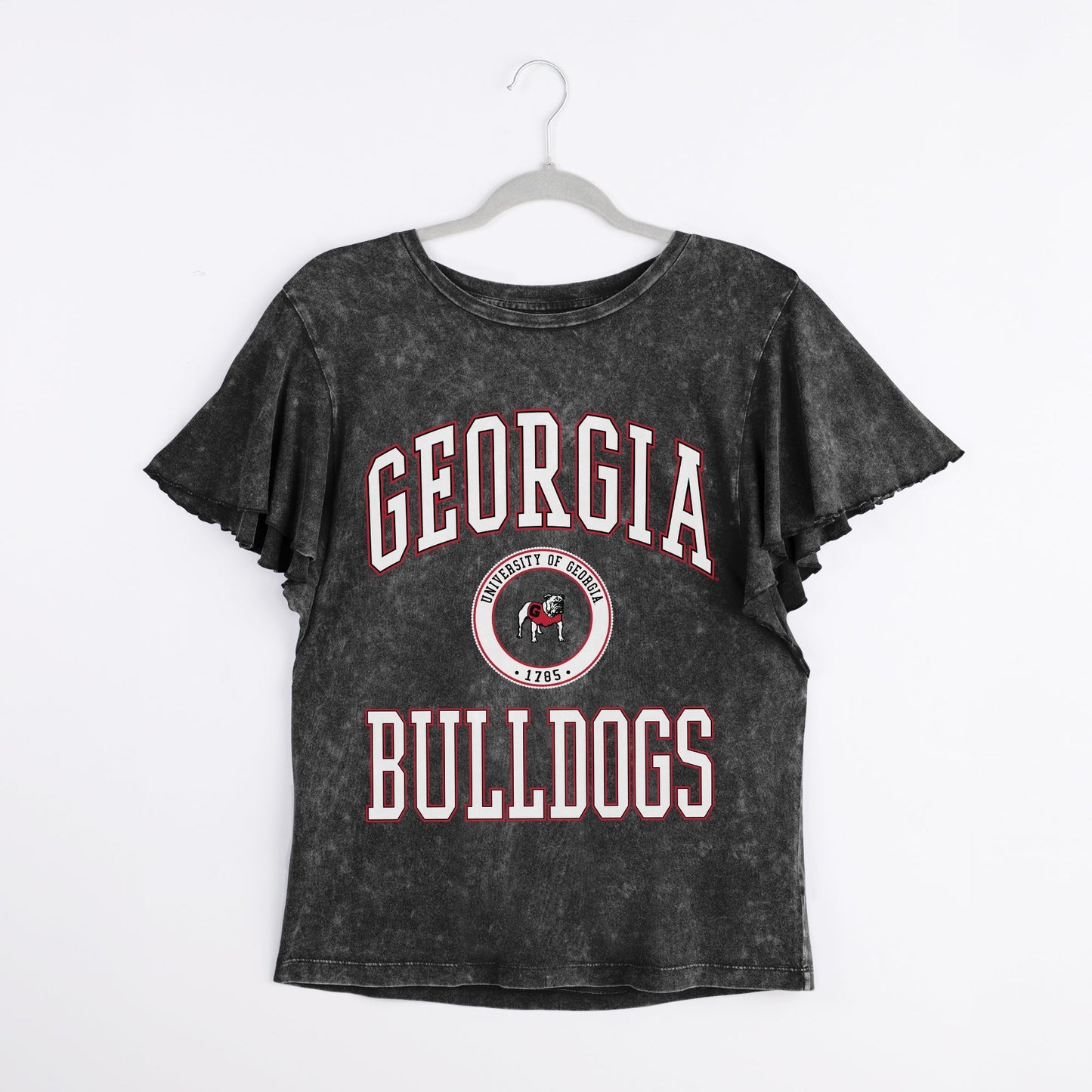 GEORGIA BULLDOGS VICTORY MODE FLUTTER SLEEVE TEE IN BLACK