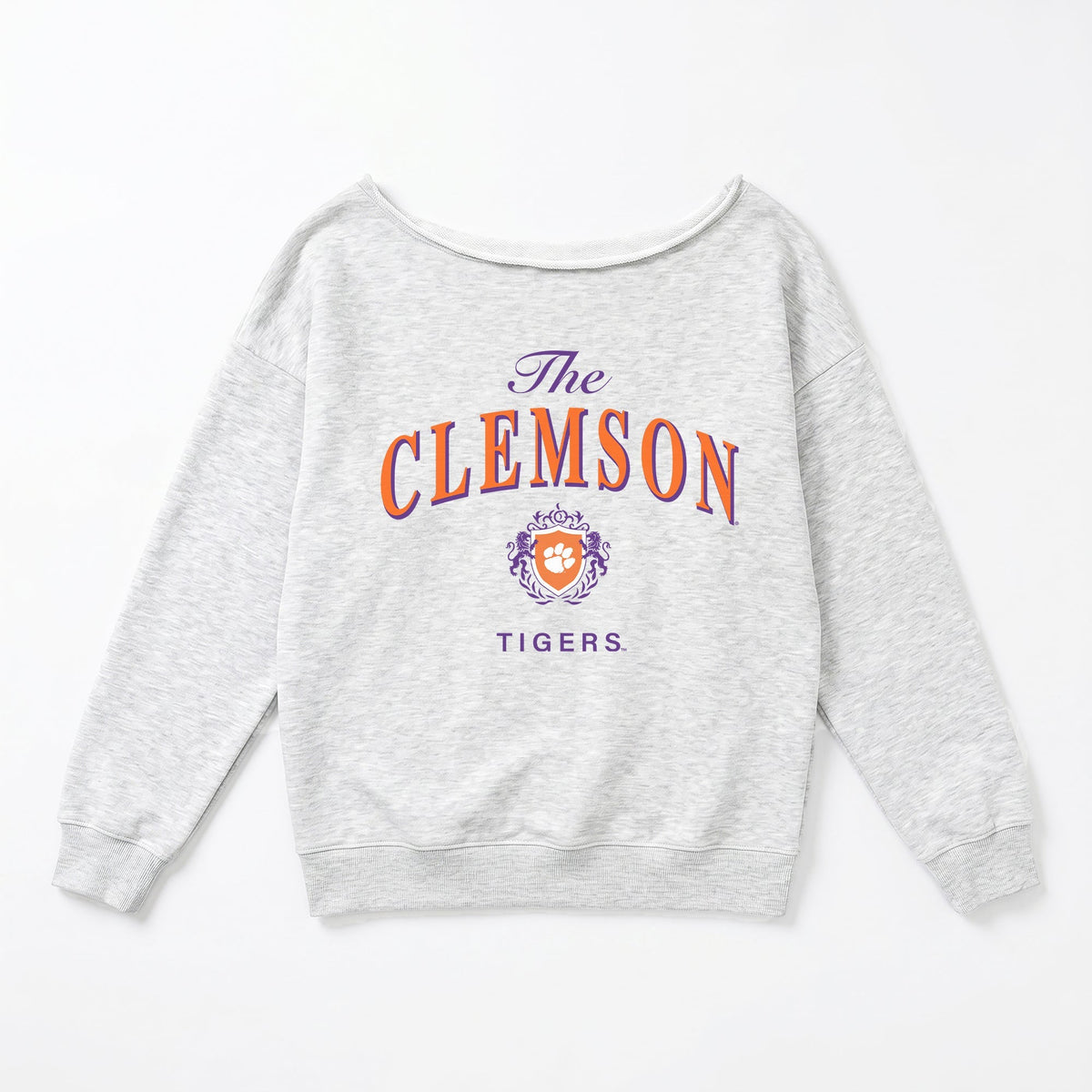 CLEMSON TIGERS OFFSIDES ENERGY RELAXED OFF-SHOULDER TOP