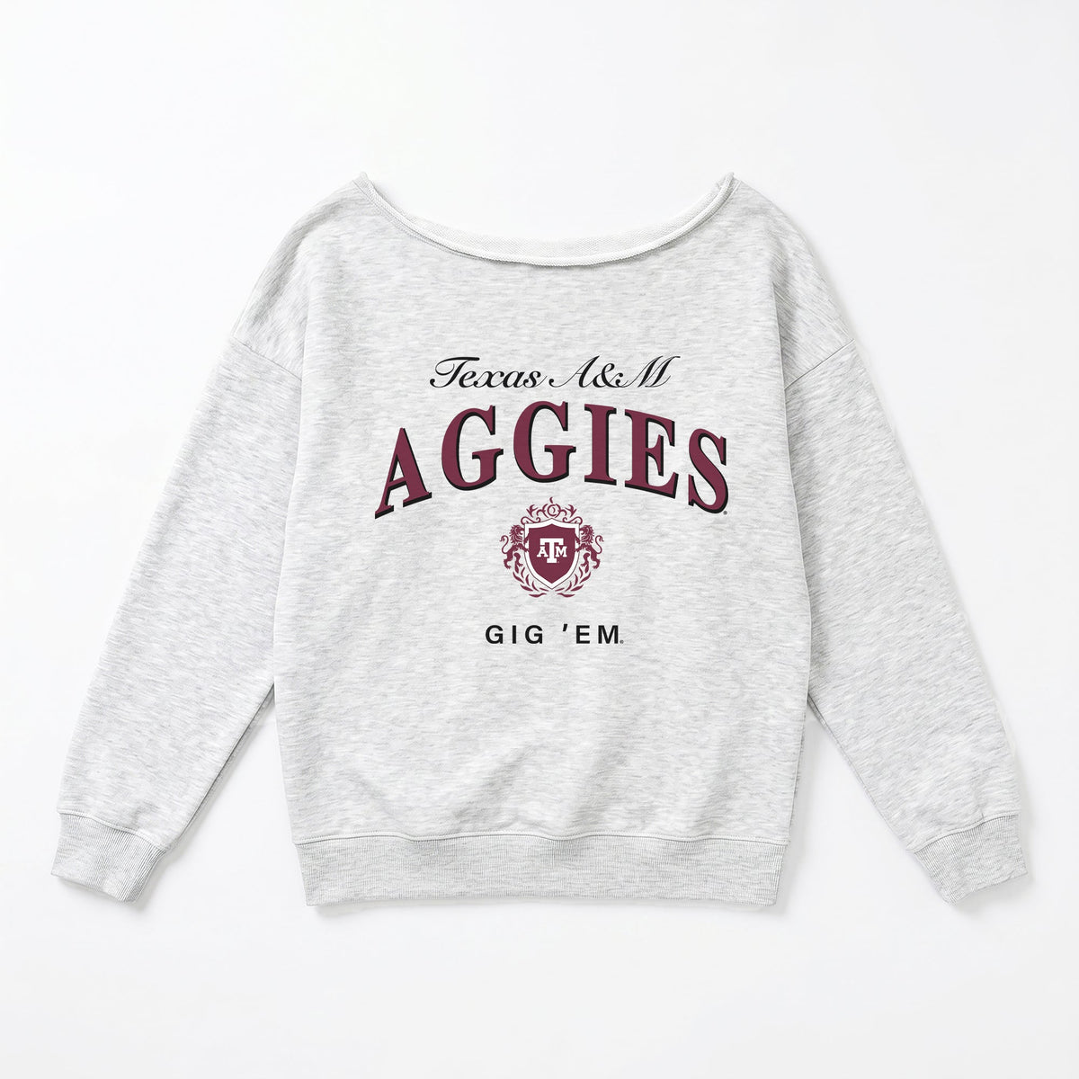 TEXAS A&M AGGIES OFFSIDES ENERGY RELAXED OFF-SHOULDER TOP