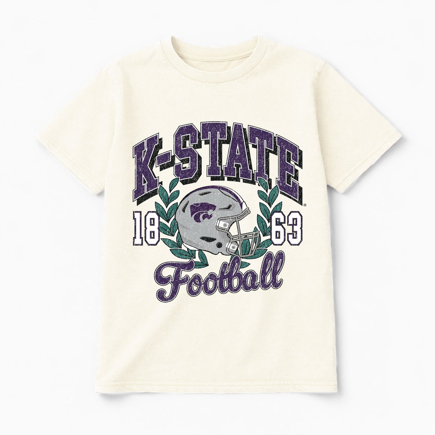 KANSAS STATE WILDCATS RAISED ON VICTORY CLASSIC FIT COTTON BLEND CREWNECK TEE