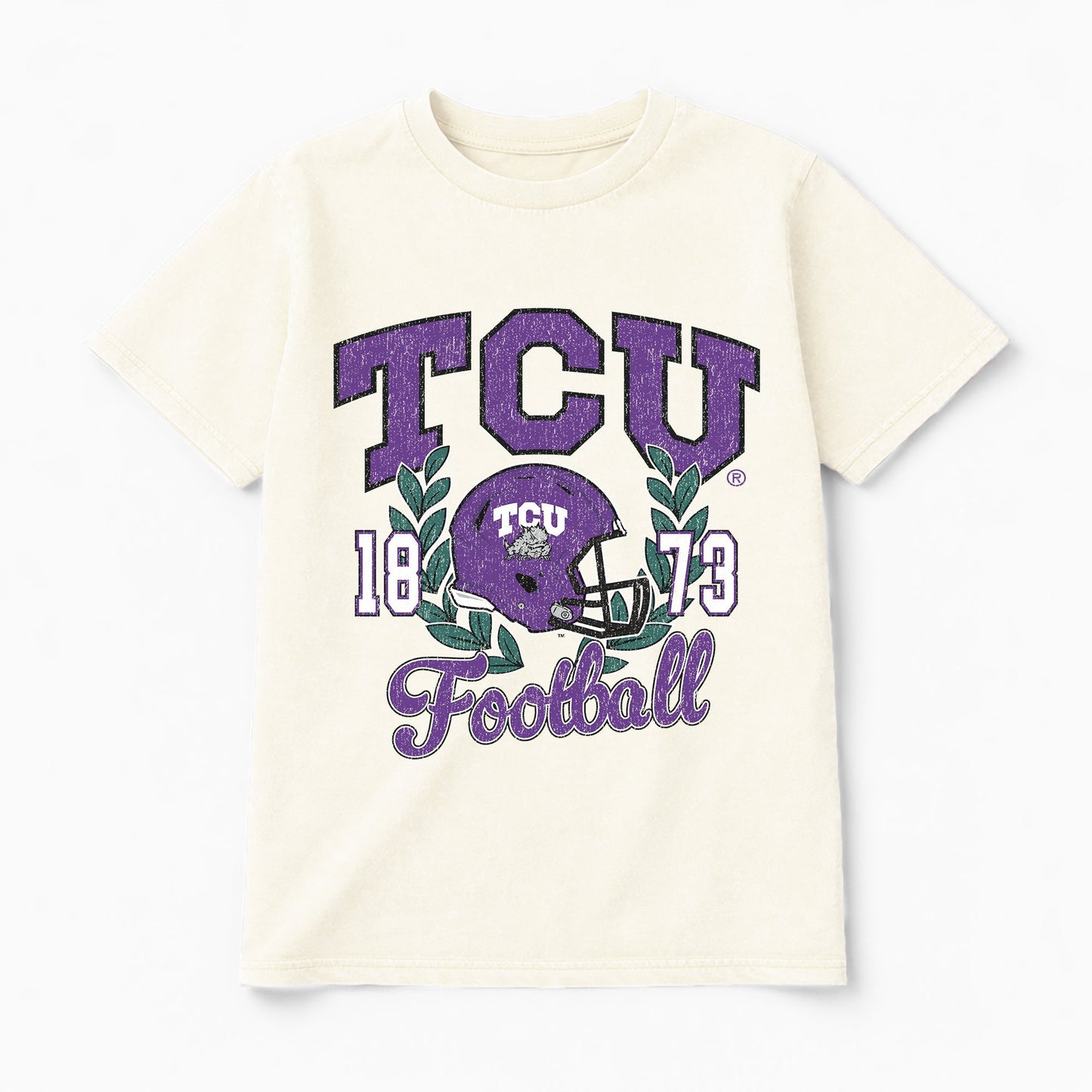 TCU HORNED FROGS RAISED ON VICTORY CLASSIC FIT COTTON BLEND CREWNECK TEE