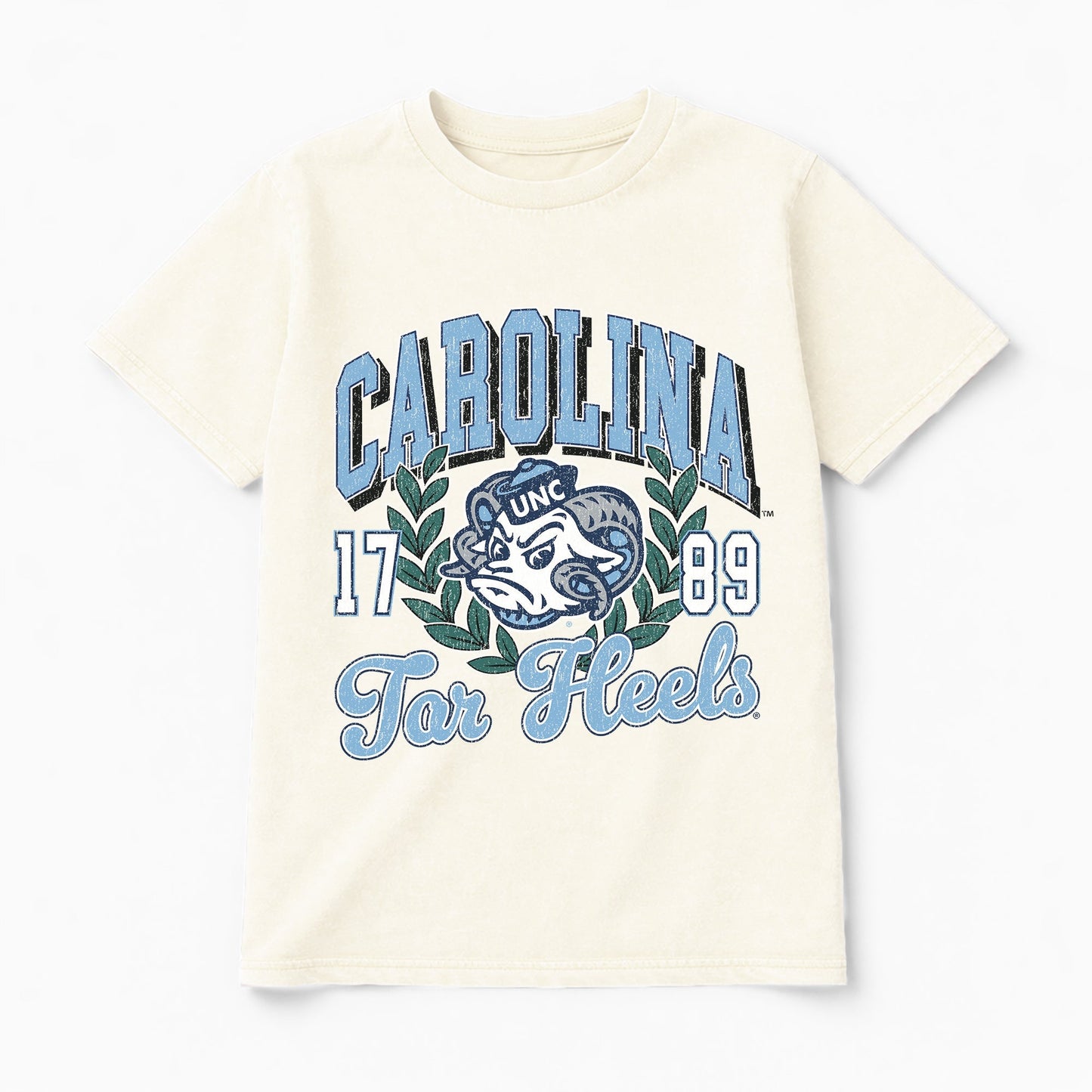 NORTH CAROLINA TAR HEELS RAISED ON VICTORY CLASSIC FIT COTTON BLEND CREWNECK TEE