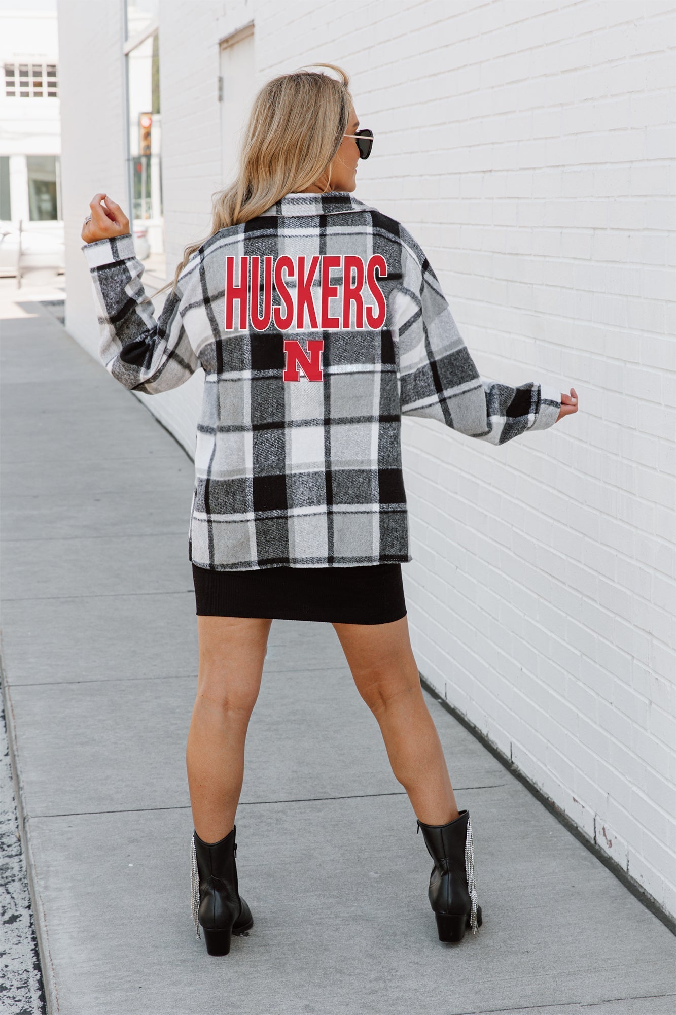 NEBRASKA CORNHUSKERS MAD FOR PLAID JENKINS PLAID OVERSHIRT