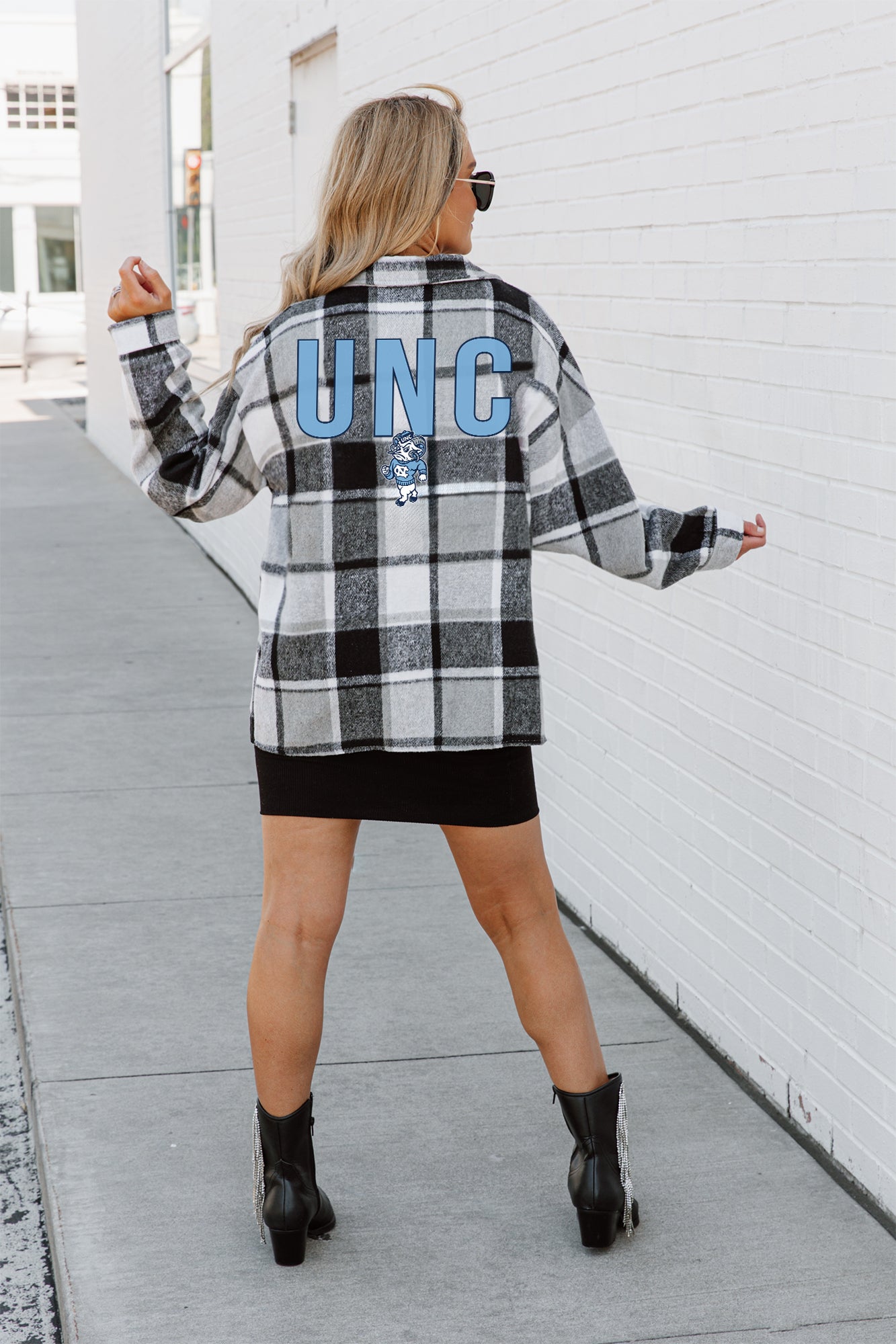 NORTH CAROLINA TAR HEELS MAD FOR PLAID JENKINS PLAID OVERSHIRT